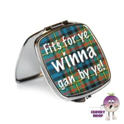 Compact Mirror Saying "Fits For Ye Winna Gan By Ye!" Tartan