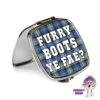 Compact Mirror Saying "Furry Boots Ye Fae?" Tartan 1 Compact Mirror Saying "Furry Boots Ye Fae?" Tartan -CheekyNeep Store square compact mirror furry boots reverse CN 0015 0043 by cheekyneep.com