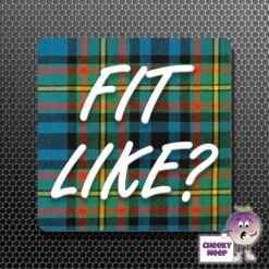 Square Fridge Magnet Saying "Fit Like?" Tartan