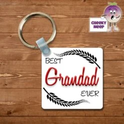 Square Keyring Showing "Best Grandad Ever"