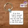 Square Keyring Showing "If At First I Don't Succeed...." -CheekyNeep Store square plastic two sided keyring if at first CN 0007 0056 by cheekyneep.com